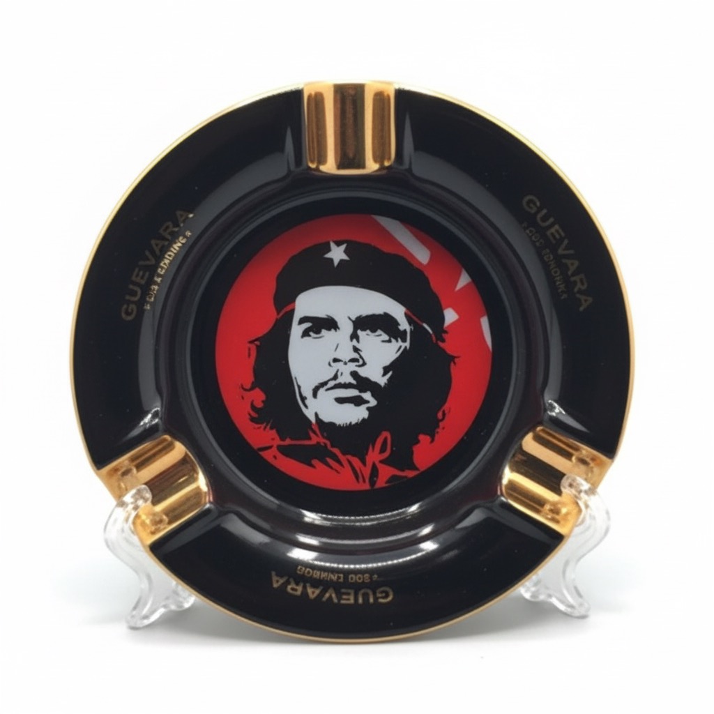 Che Guevara Black and Gold Ceramic Cigar Ashtray