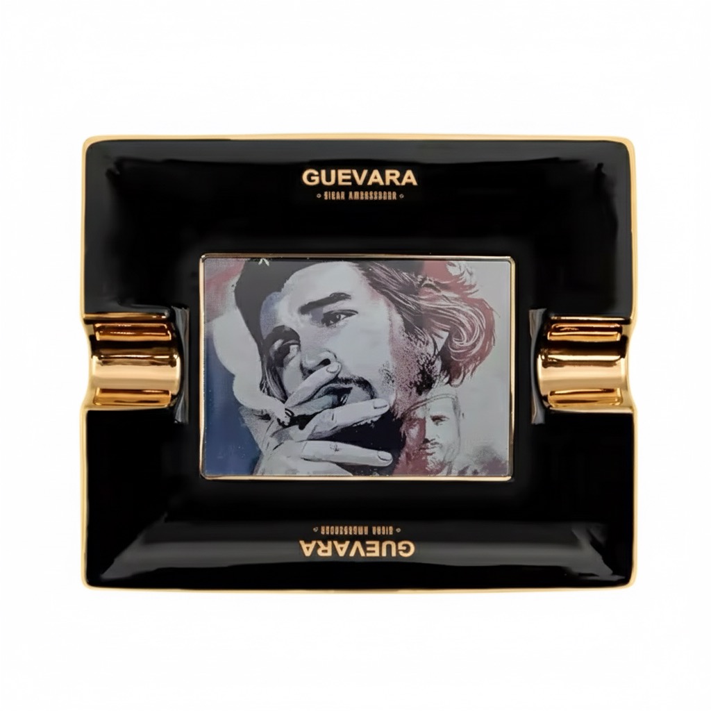 Guevara Ceramic Ashtray for habanos Two Cigar Holder Black Glossy Cigar Ashtrays