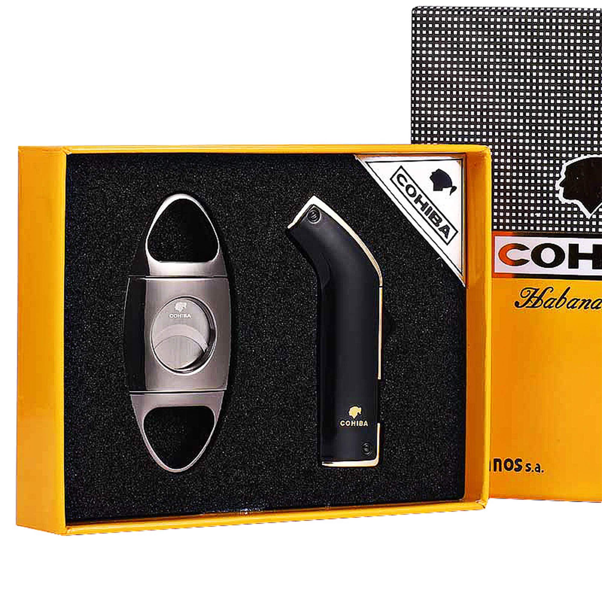 Cohiba cigar lighter and cutter gift set.