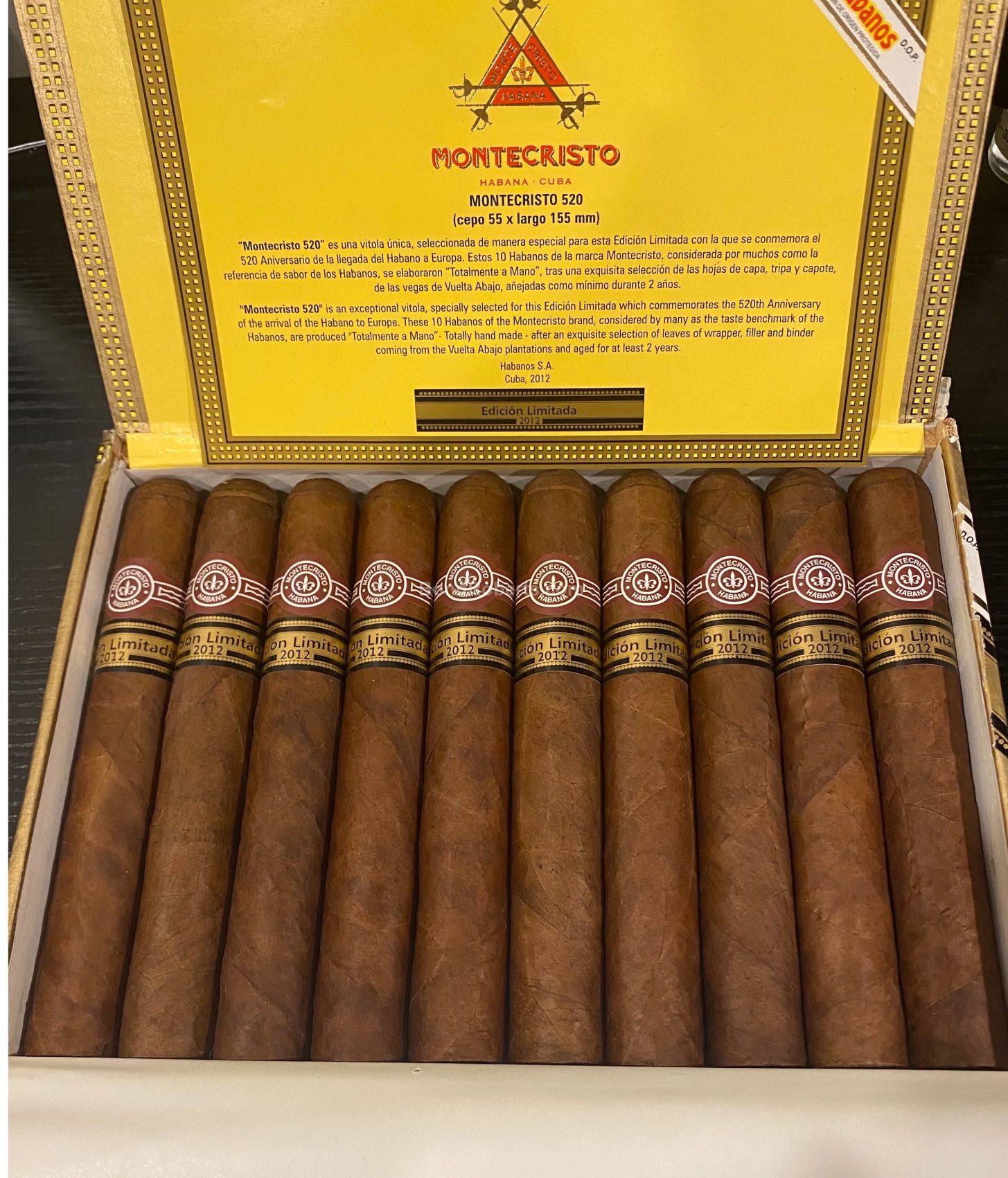 Cigar Montecristo 520 Edición Limitada 2012